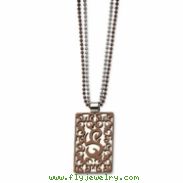 Stainless Steel Fancy Swirls Chocolate Plated 24in Double Chain Necklace chain