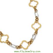 Stainless Steel Gold IP Plated Fancy Link 21"  With Extender Necklace