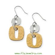 Stainless Steel Gold IP Plated Sqare Link Earrings