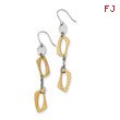 Stainless Steel Gold IP Plated Square Link Earrings