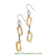 Stainless Steel Gold IP Plated Square Link Earrings