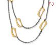 Stainless Steel Gold IP Plated Square Link Necklace