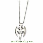 Stainless Steel Gothic Cross Pendant 24in Necklace chain