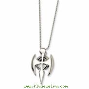 Stainless Steel Gothic Cross Pendant 24in Necklace chain