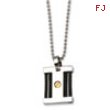 Stainless Steel IPG 24k & IP Black Plating Square Pendant Necklace chain