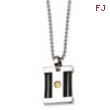 Stainless Steel IPG 24k & IP Black Plating Square Pendant Necklace chain
