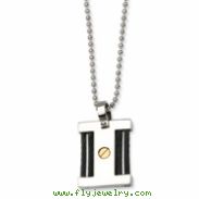 Stainless Steel IPG 24k & IP Black Plating Square Pendant Necklace chain