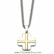 Stainless Steel IPG 24k Plating Cross 22in Necklace chain