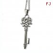 Stainless Steel Key Pendant 22in Necklace chain