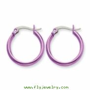 Stainless Steel Pink 19mm Hoop Earrings