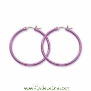 Stainless Steel Pink 32mm Hoop Earrings