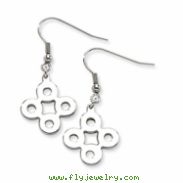 Stainless Steel Polished Connected Circles Dangle Earrings
