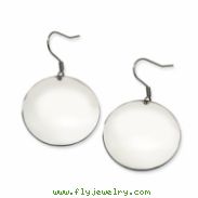 Stainless Steel Polished Discs Dangle Earrings