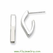 Stainless Steel Polished J Post Earrings