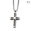 Stainless Steel Polished with Chain Cross Pendant  24 in. Necklace chain