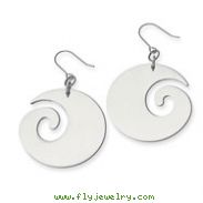 Stainless Steel Swirl Dangle Earrings