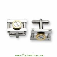 Stainless Steel w/ Gold IPG Cuff Links