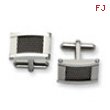 Stainless Steel Wire Brushed and Polished Cuff Links