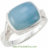 STER SIZE 08.00 12X10 MM P GENUINE AQUAMARINE RING