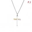 STER_YGP Two Tone Nail Cross Pendant