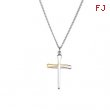 STER_YGP Two Tone Nail Cross Pendant