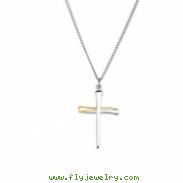 STER_YGP Two Tone Nail Cross Pendant