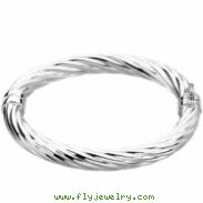 Sterling 07.00 Inch Silver Hinged Bangle