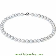 Sterling 18.00 Inch Freshwater Cultured Silver Grey Pearl Strand