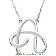 Sterling A Silver Fashion Script Initial Necklace