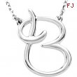 Sterling B Silver Fashion Script Initial Necklace