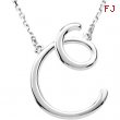 Sterling C Silver Fashion Script Initial Necklace