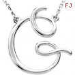 Sterling G Silver Fashion Script Initial Necklace