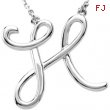 Sterling H Silver Fashion Script Initial Necklace