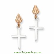 Sterling Silver & 12K Cross Post Earrings