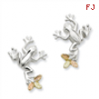 Sterling Silver & 12K Frog Post Earrings