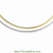 Sterling Silver & 14k 2mm Reversible Adjustable Omega chain