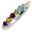 Sterling Silver & 14k Five-stone and Diamond Mother's Semi-Mount Ring