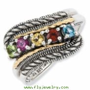 Sterling Silver & 14k Five-stone Mother's Ring Mounting ring