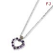 Sterling Silver & 14K Gold Amethyst & Diamond Necklace