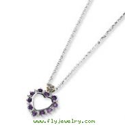 Sterling Silver & 14K Gold Amethyst & Diamond Necklace