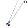 Sterling Silver & 14K Gold Amethyst And Diamond Heart Necklace