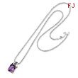 Sterling Silver & 14K Gold Amethyst And Diamond Necklace