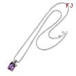 Sterling Silver & 14K Gold Amethyst And Diamond Necklace