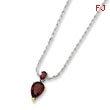 Sterling Silver & 14K Gold Garnet Necklace