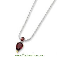 Sterling Silver & 14K Gold Garnet Necklace