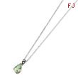 Sterling Silver & 14K Gold Green Amethyst And Diamond Necklace