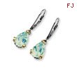 Sterling Silver & 14K Gold Green Amethyst Leverback Earrings