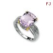 Sterling Silver & 14K Gold Light Amethyst And Diamond Ring