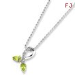 Sterling Silver & 14K Gold Peridot Diamond Necklace