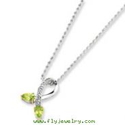 Sterling Silver & 14K Gold Peridot Diamond Necklace